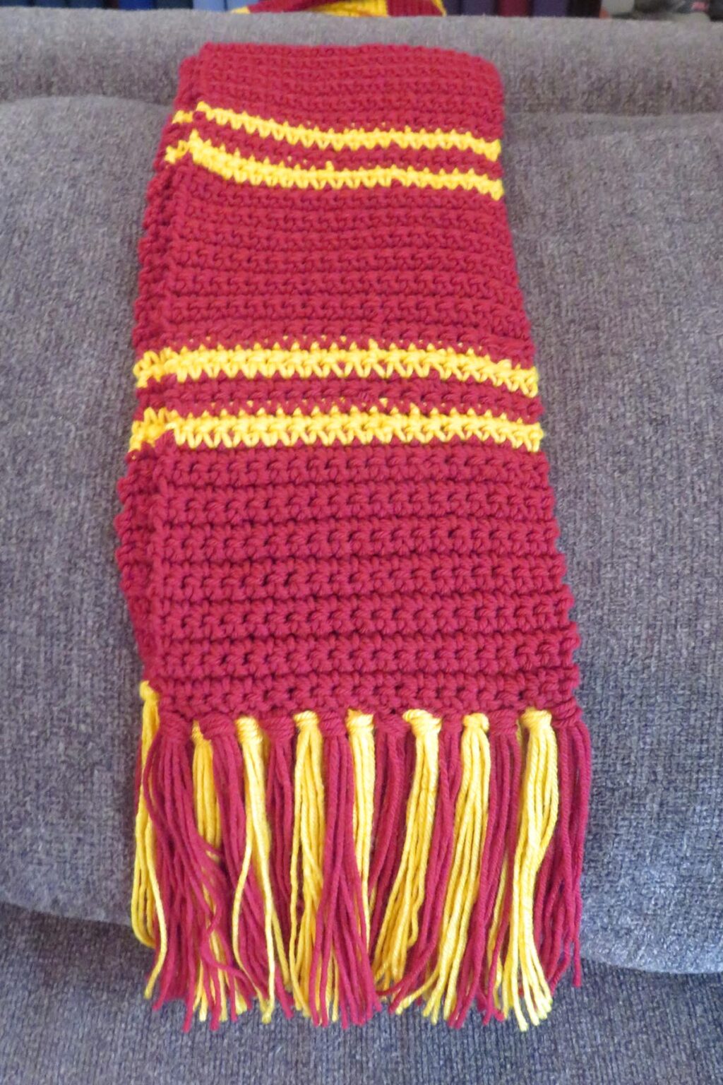 Crochet Gryffindor Children's Scarf Free Pattern Long and Whimsical